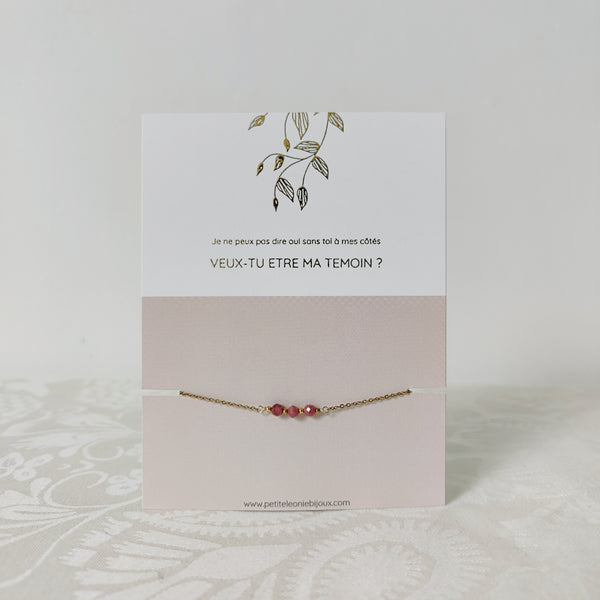 Carte et bracelet "Veux-tu être mon témoin ?"