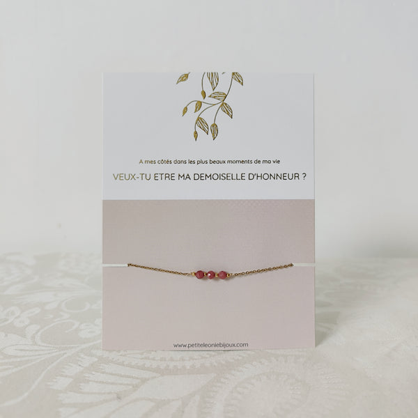Carte et bracelet "Veux-tu être ma demoiselle d'honneur ?"